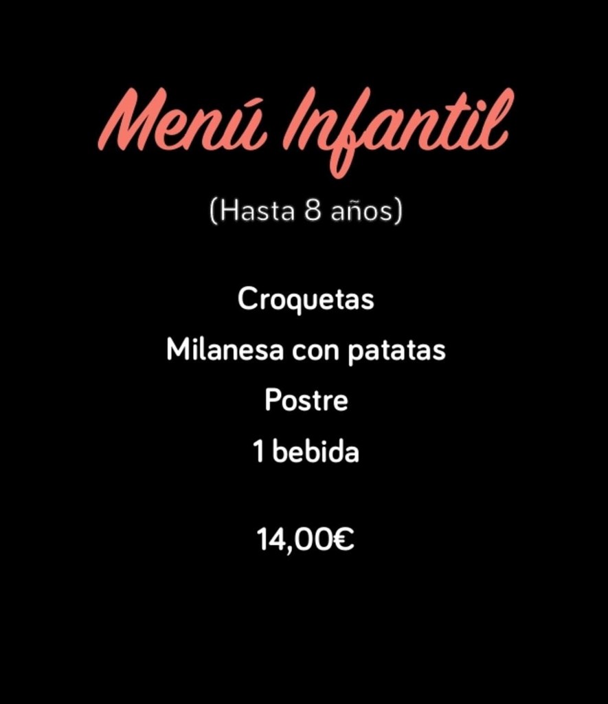 Menú infantil (hasta 8 años) - Imagen 1